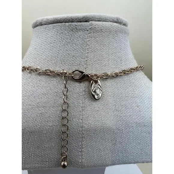 Pink Floral Pearl Necklace with Gold Chain   C47 - Picture 7 of 8